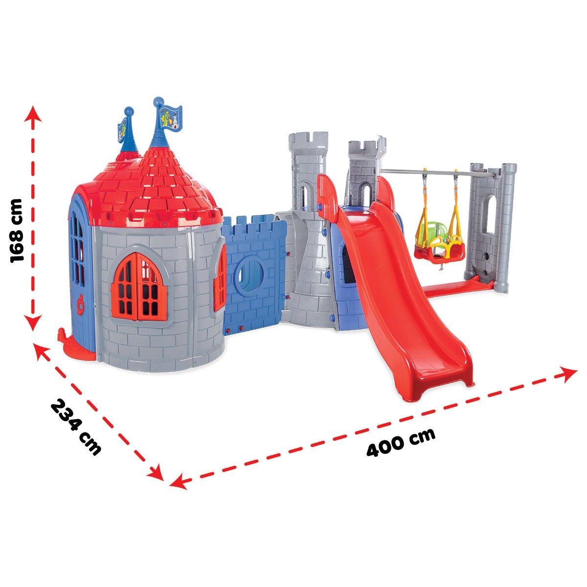 PİLSAN Şatolu Kale Kaydırak Seti (Eflatun) - Görsel 2