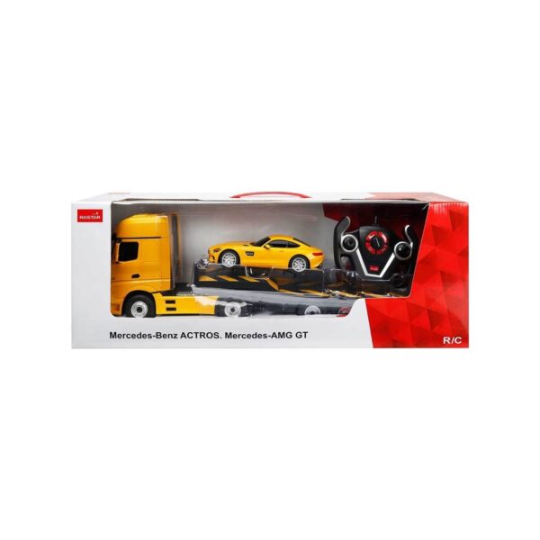 1:26 Mercedes-Benz Actors ve Mercedes-Amg Gt Uzaktan Kumandalı Işıklı Araba - Sarı Tır - Görsel 2