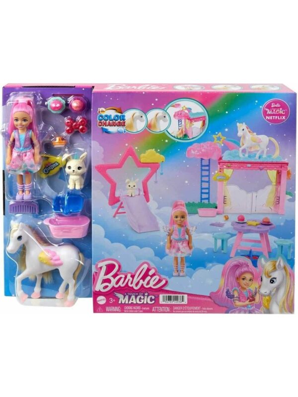 BARBİE A TOUCH OF MAGİC CHELSEA VE PEGASUS OYUN SETİ HNT67