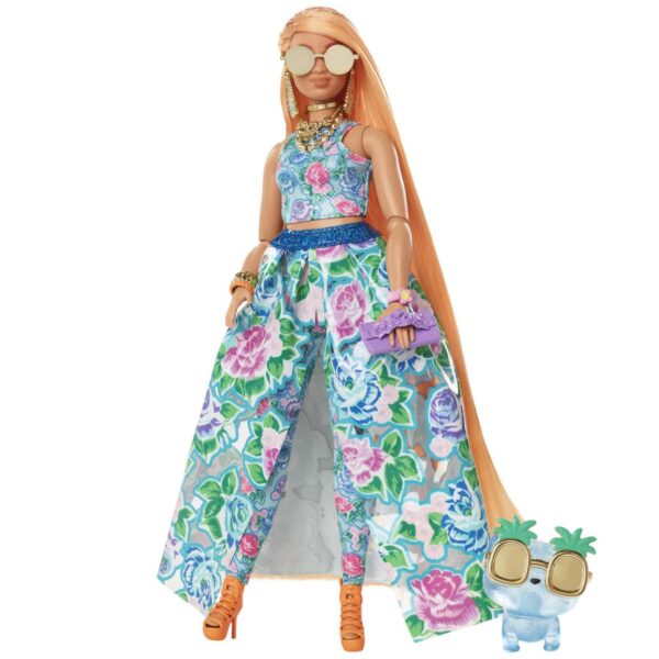 Barbie® Extra Fancy - Çiçekli Kostümlü Bebek HHN14 - Görsel 4