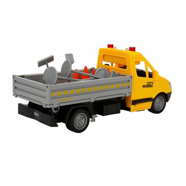 Maxx Wheels Sesli ve Işıklı Yol Yardım Kamyonu ve Trafik İşaretleri - Sarı - Görsel 3