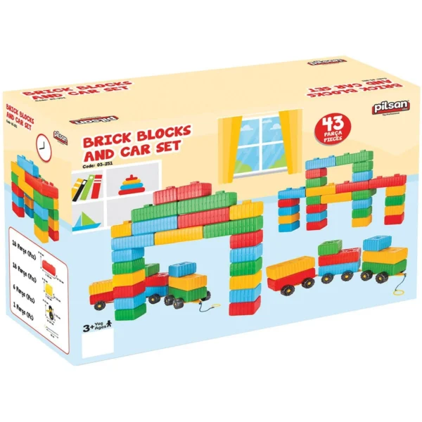 Tuğla Blok Ve Araba Seti (43 Parça) - Görsel 6