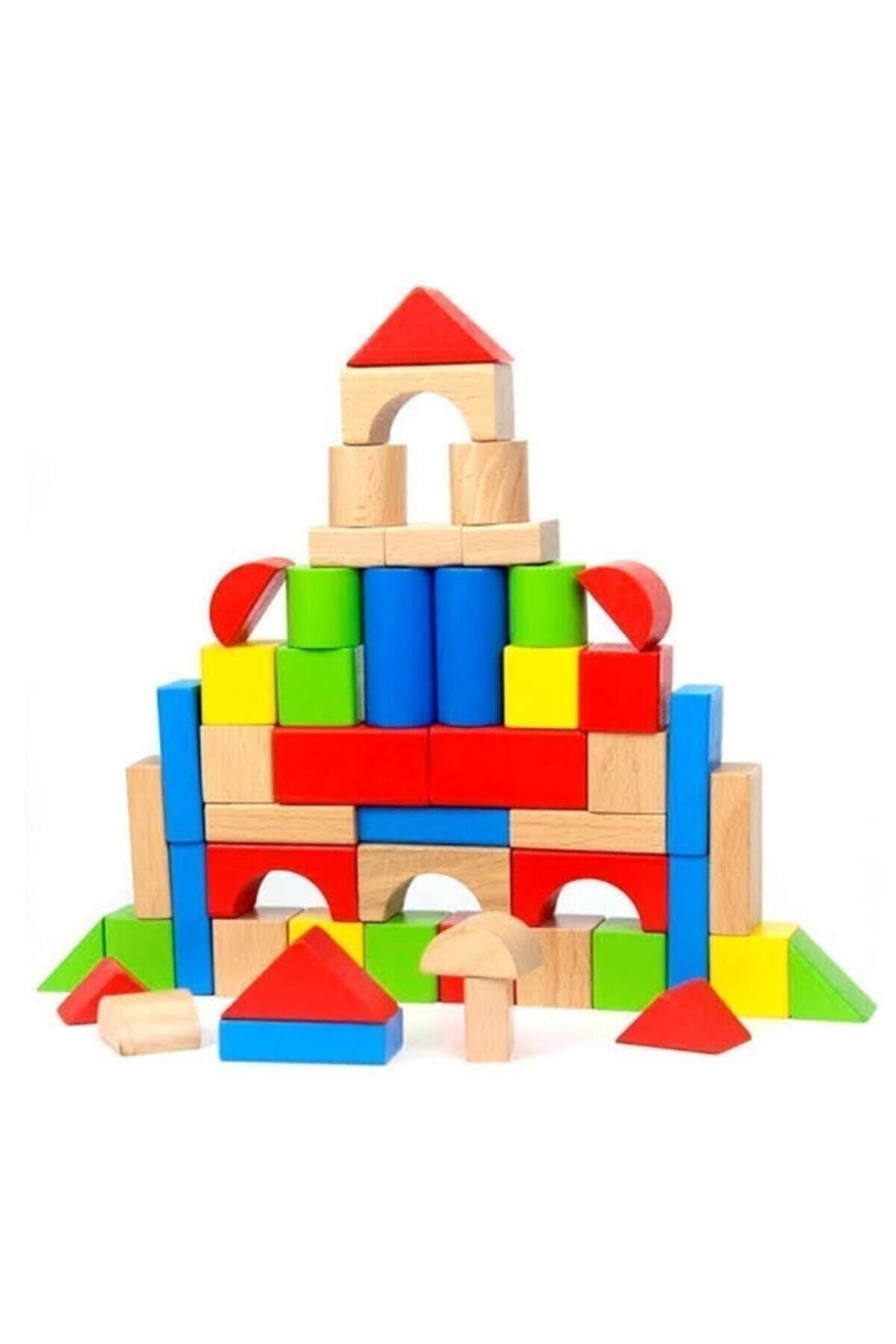 Silindir Kutuda 100 Parça Renkli Ahşap Bloklar - Görsel 2