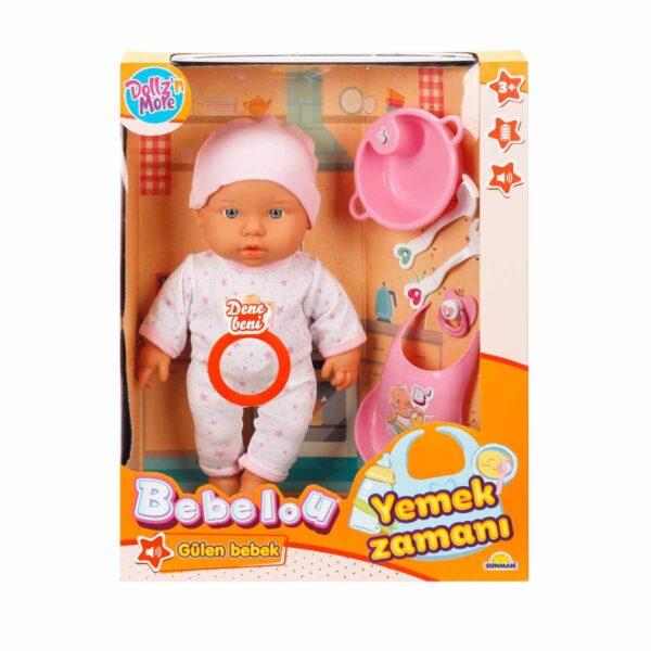 Yemek Zamanı Sesli Bebek Seti 35 cm Pembe - Görsel 4