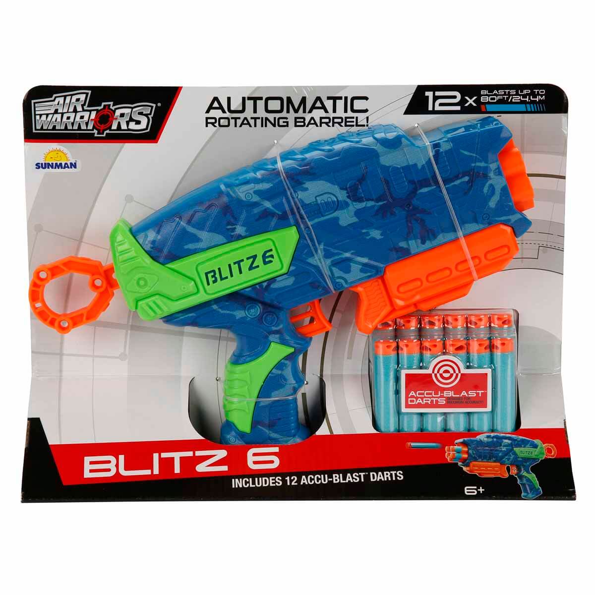 Air Warriors Blitz-6 12 Mermili Sünger Dart Atan Silah 28 cm - Görsel 3