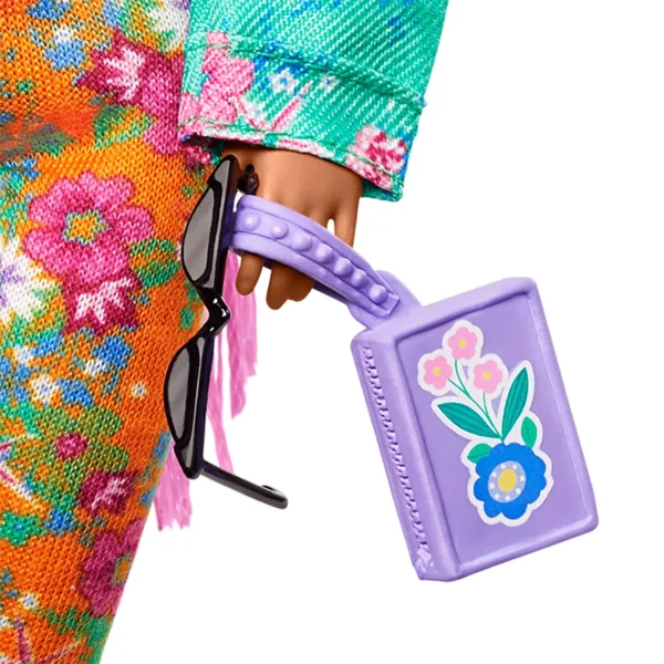 Barbie Extra Pembe Örgü Saçlı Bebek GXF09 - Görsel 7