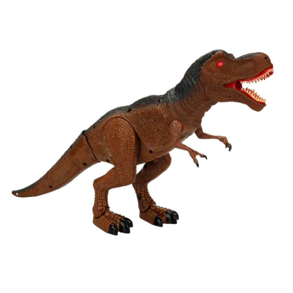 Kumandalı Sesli ve Işıklı Hareketli Dinozor - Kahverengi
