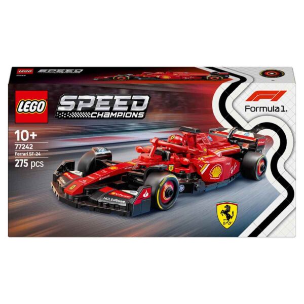 LEGO Speed Champions Ferrari SF-24 F1 Yarış Arabası 77242 - 10 Yaş ve Üzeri Çocuklar için Yarış Arabası ve Sürücü Minifigürü İçeren Yaratıcı Oyuncak Yapım Seti (275 Parça) - Görsel 3