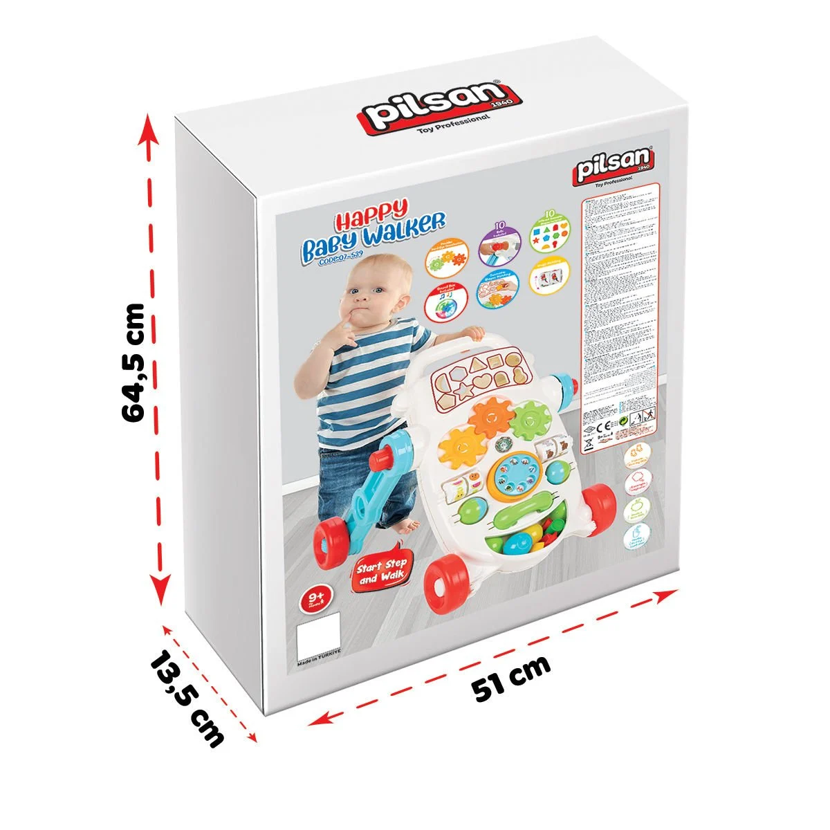 pilsan Happy İlk Adım Arabası Pembe (07 539) - Görsel 3