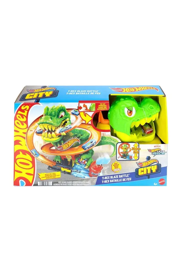 HOT WHEELS T-Rex ve İtfaiye İstasyonu Oyun Seti JBM73