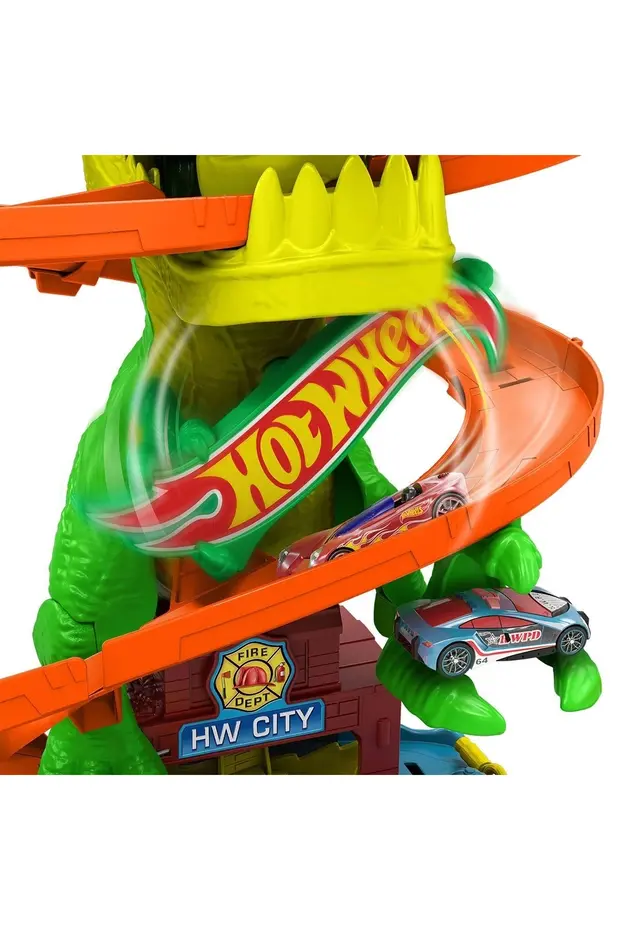 HOT WHEELS T-Rex ve İtfaiye İstasyonu Oyun Seti JBM73 - Görsel 3