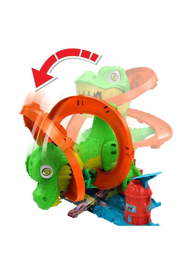 HOT WHEELS T-Rex ve İtfaiye İstasyonu Oyun Seti JBM73 - Görsel 2