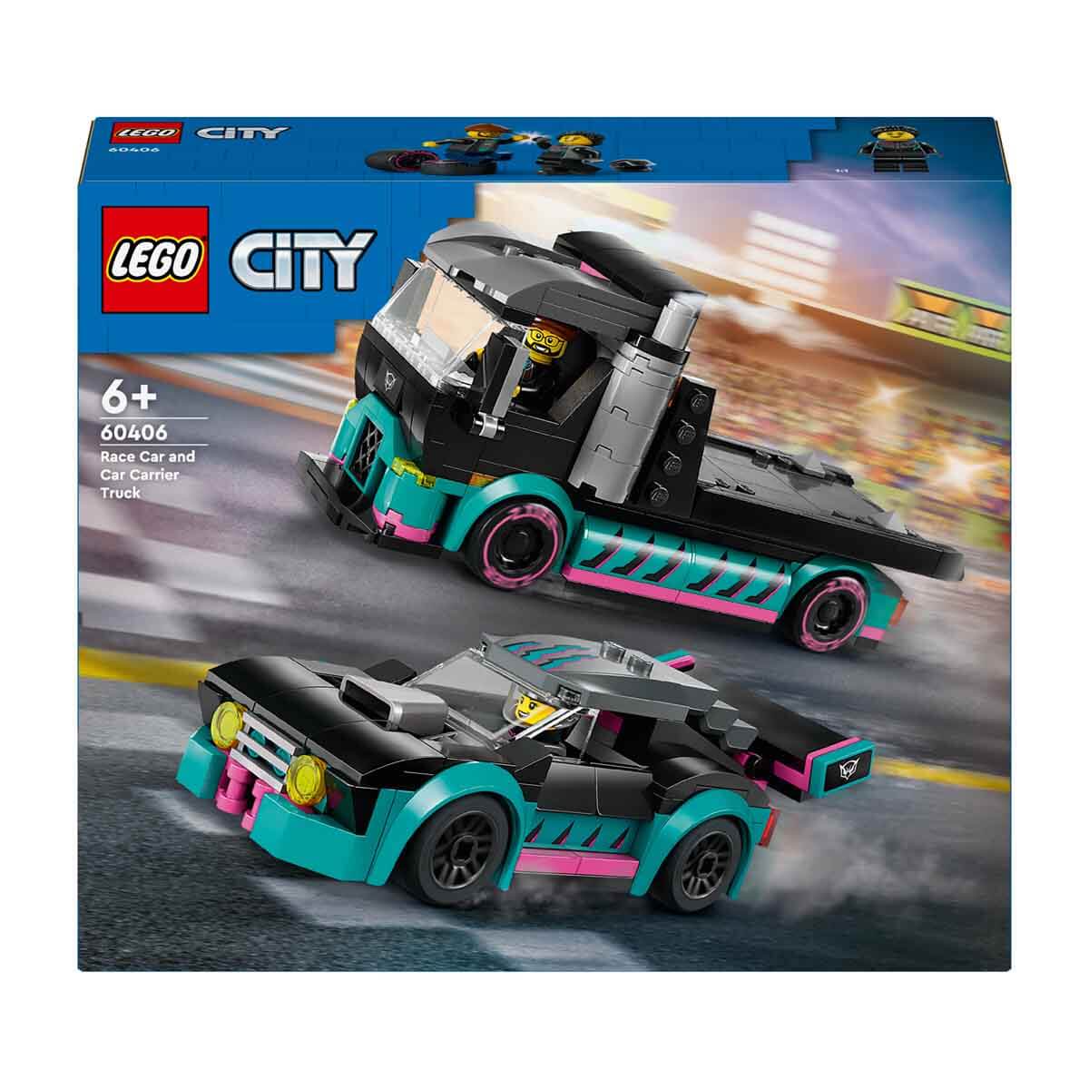 LEGO® City Yarış Arabası ve Araba Taşıyıcı Kamyon 60406 - Görsel 3
