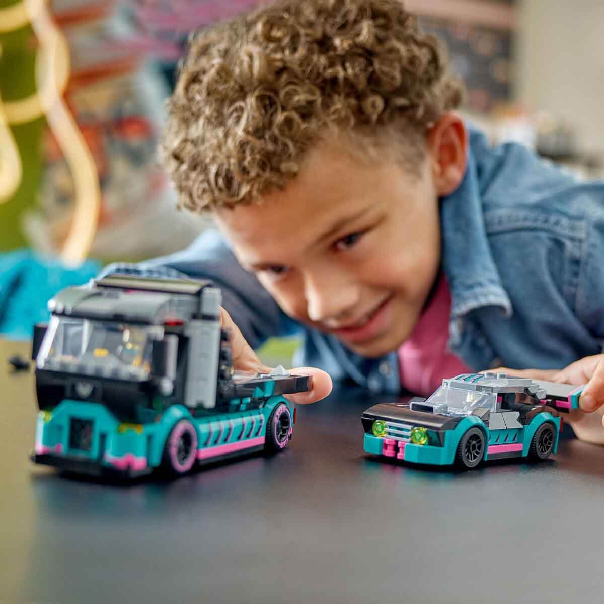 LEGO® City Yarış Arabası ve Araba Taşıyıcı Kamyon 60406 - Görsel 5