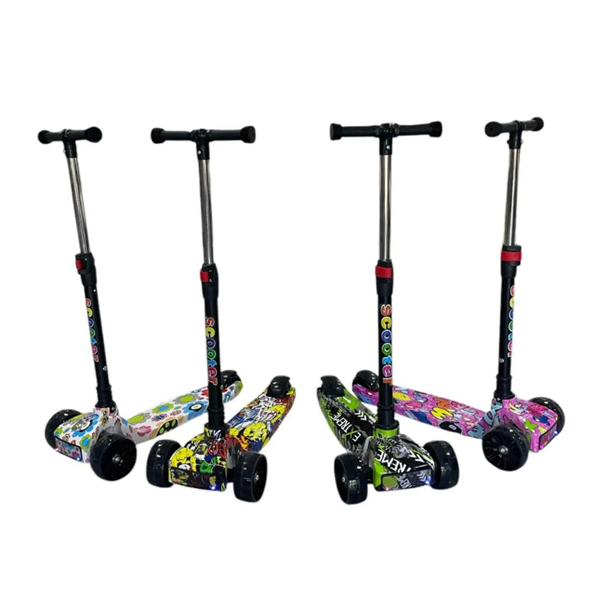 CAN KM505 Renkli Scooter – Sesli (Kutulu)