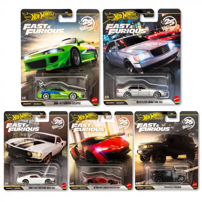 HOT WHEELS Premium Fast and Furious 25. Yıl Özel Koleksiyon 5’li Set HNW46‑979N - Görsel 2