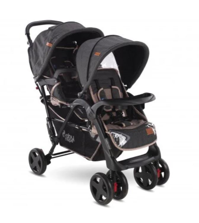 Ümit İkiz Bebek Arabası ve Puset Seti (Kahve)