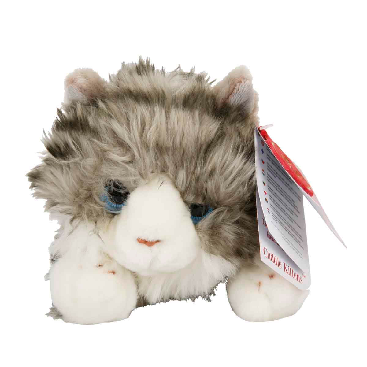 Yatan Gri Peluş Kedi 25 cm - Görsel 2