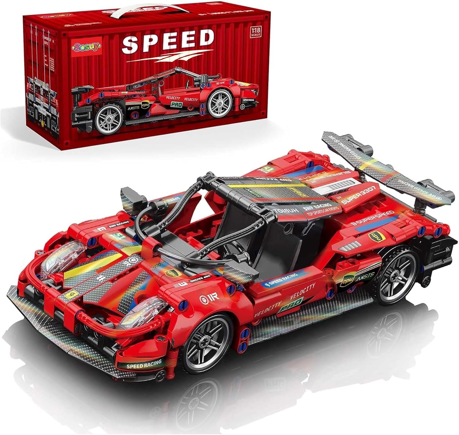 Ferrari Speed Building‑Block Race‑Car Set 1:18 Technical Model Kit 426 parça