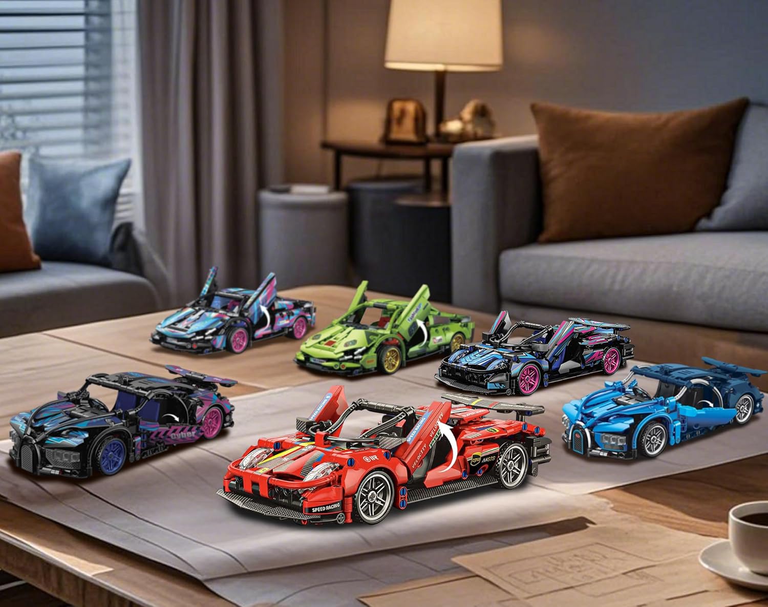 Ferrari Speed Building‑Block Race‑Car Set 1:18 Technical Model Kit 426 parça - Görsel 2