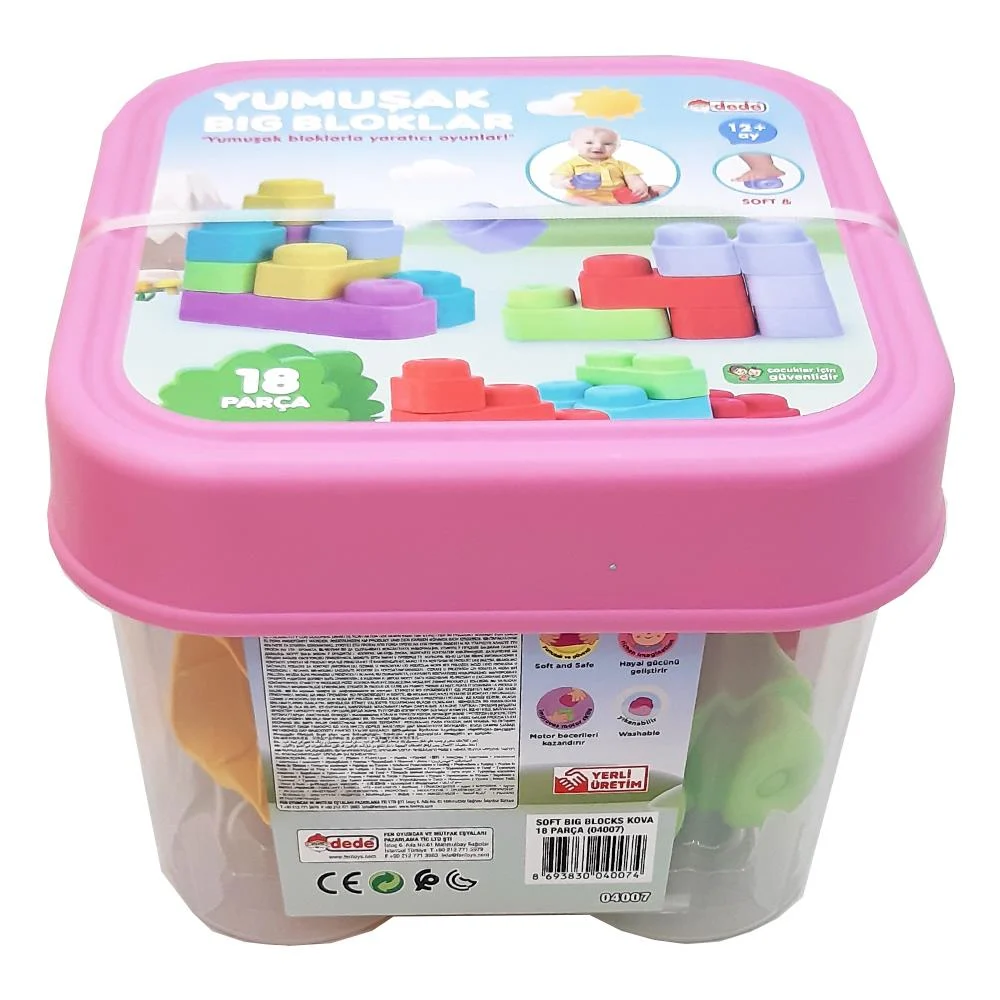 Dede Yumuşak Big Bloklar Kova (18 Parça) - Görsel 2