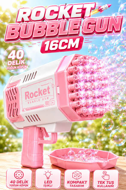 Rocket Bubble Gun 40 Delikli Baloncuk Oyuncağı - Görsel 2